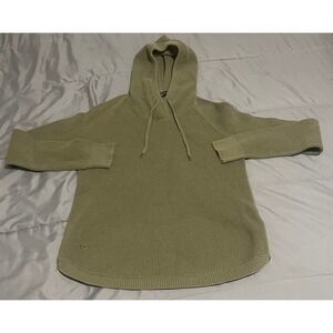 Lauren Ralph Lauren Olive Green Ribbed Knit Hooded Sweater Pullover Size SP